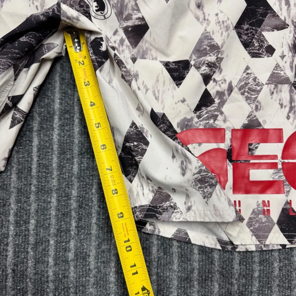 Ecko Unltd Mens XL White Black Geometric Diamond Swim Trunks Board Shorts (2473)